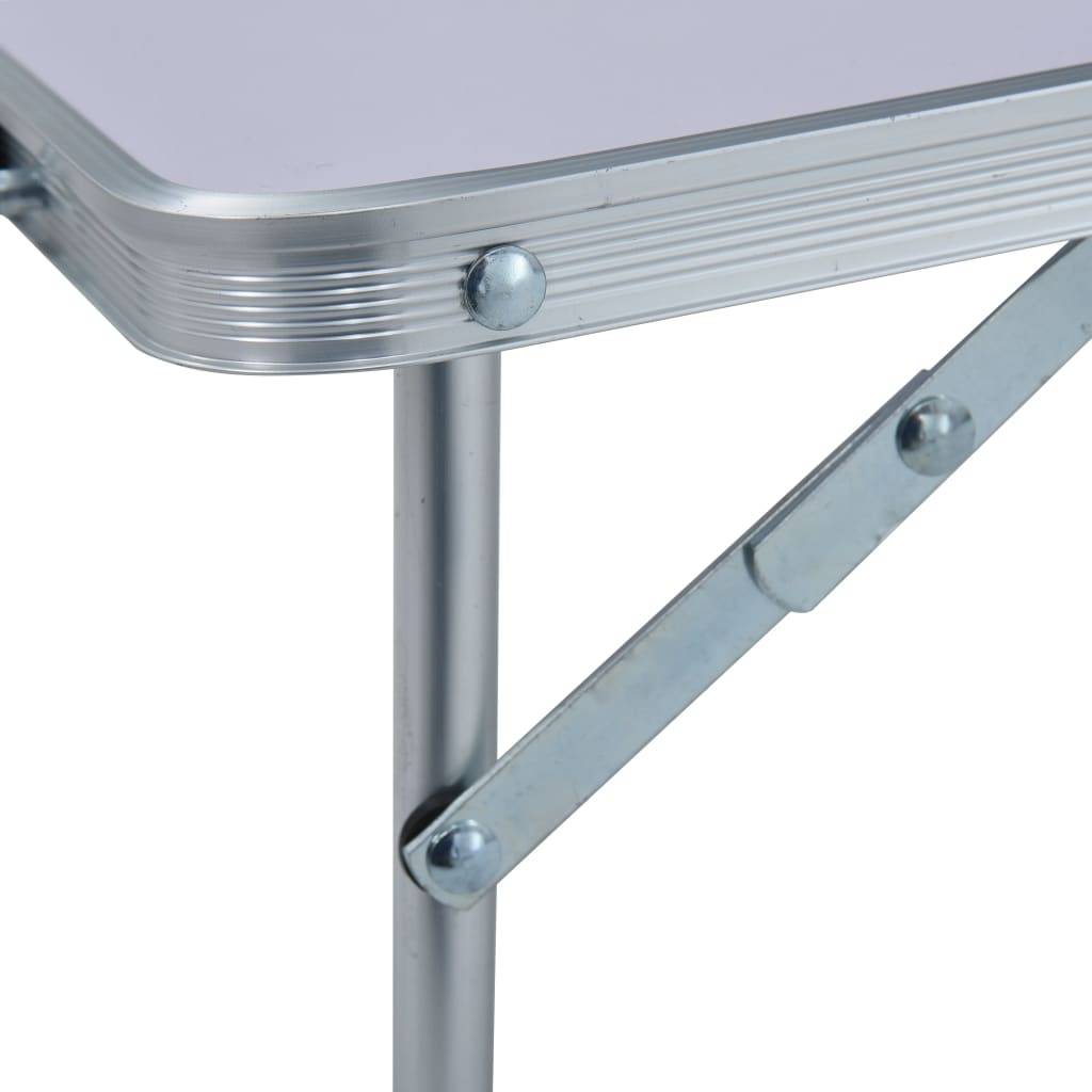 vidaXL Klappbarer Campingtisch Weiß Aluminium 60 x 40 cm-4