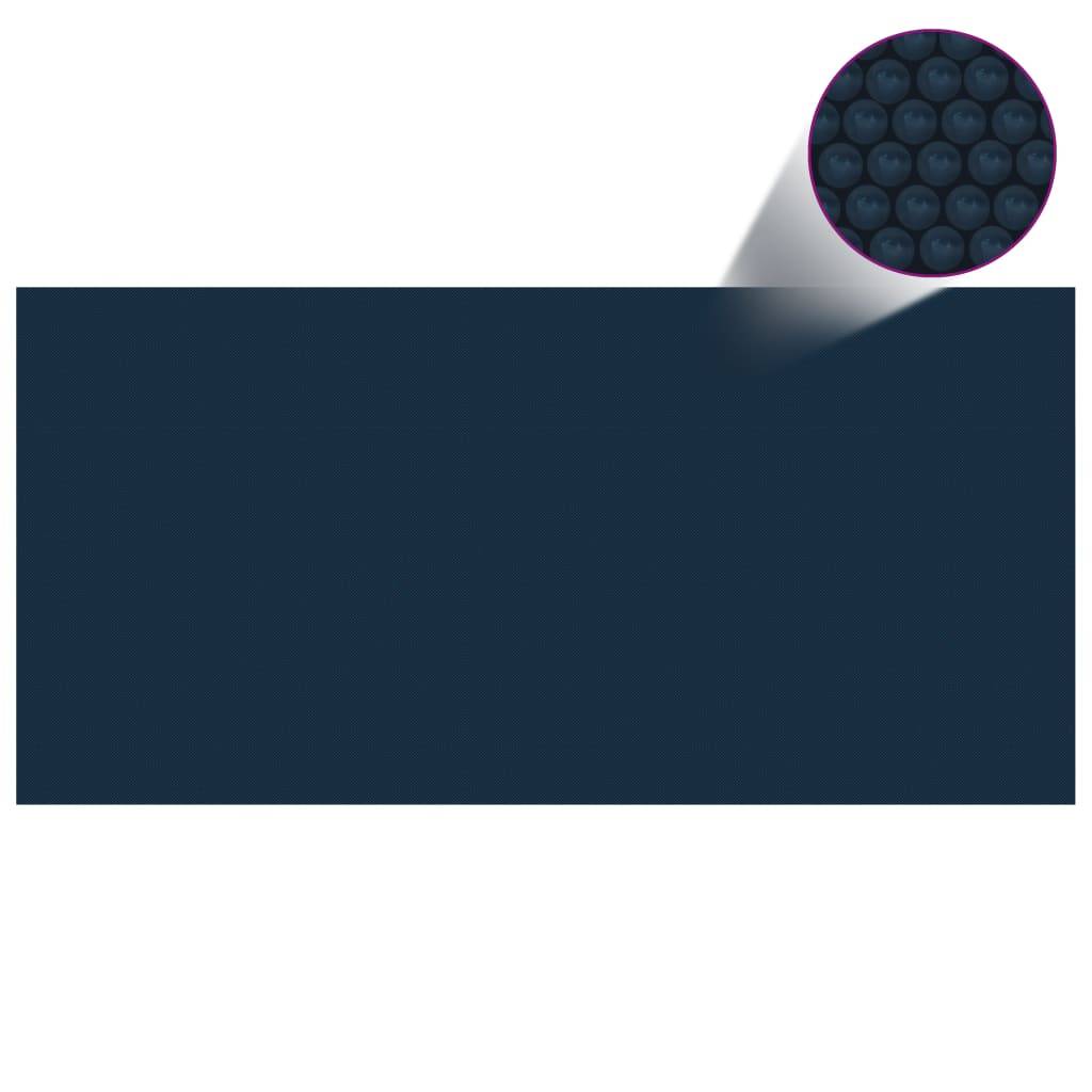 Treibende Pool-Solarplane PE 450x220 cm Schwarz und Blau-1