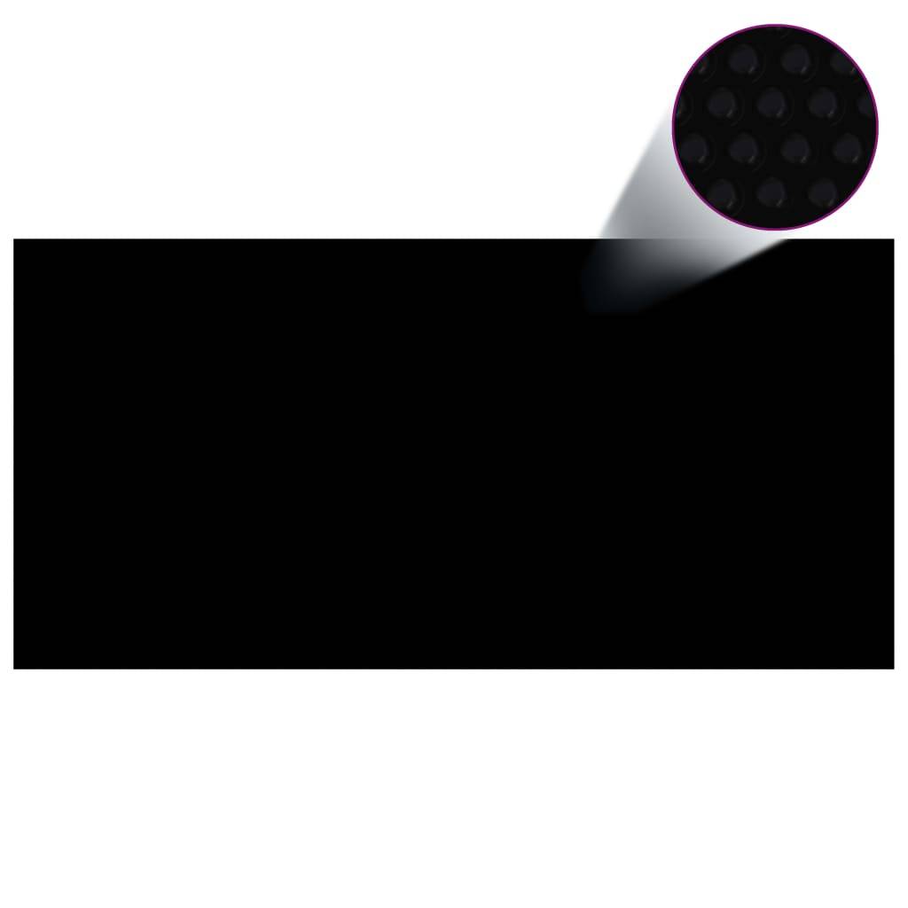 Treibende Pool-Solarplane PE 450x220 cm Schwarz und Blau-2