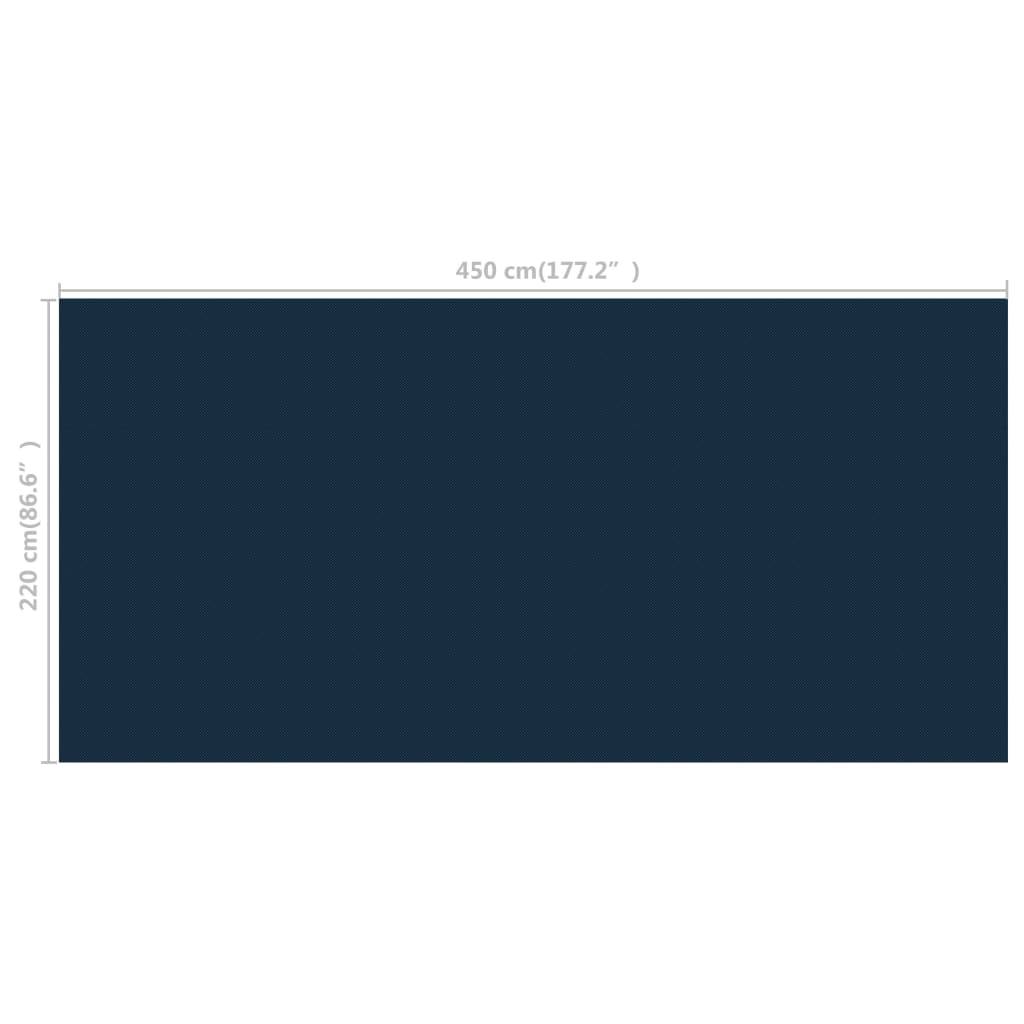 Treibende Pool-Solarplane PE 450x220 cm Schwarz und Blau-3