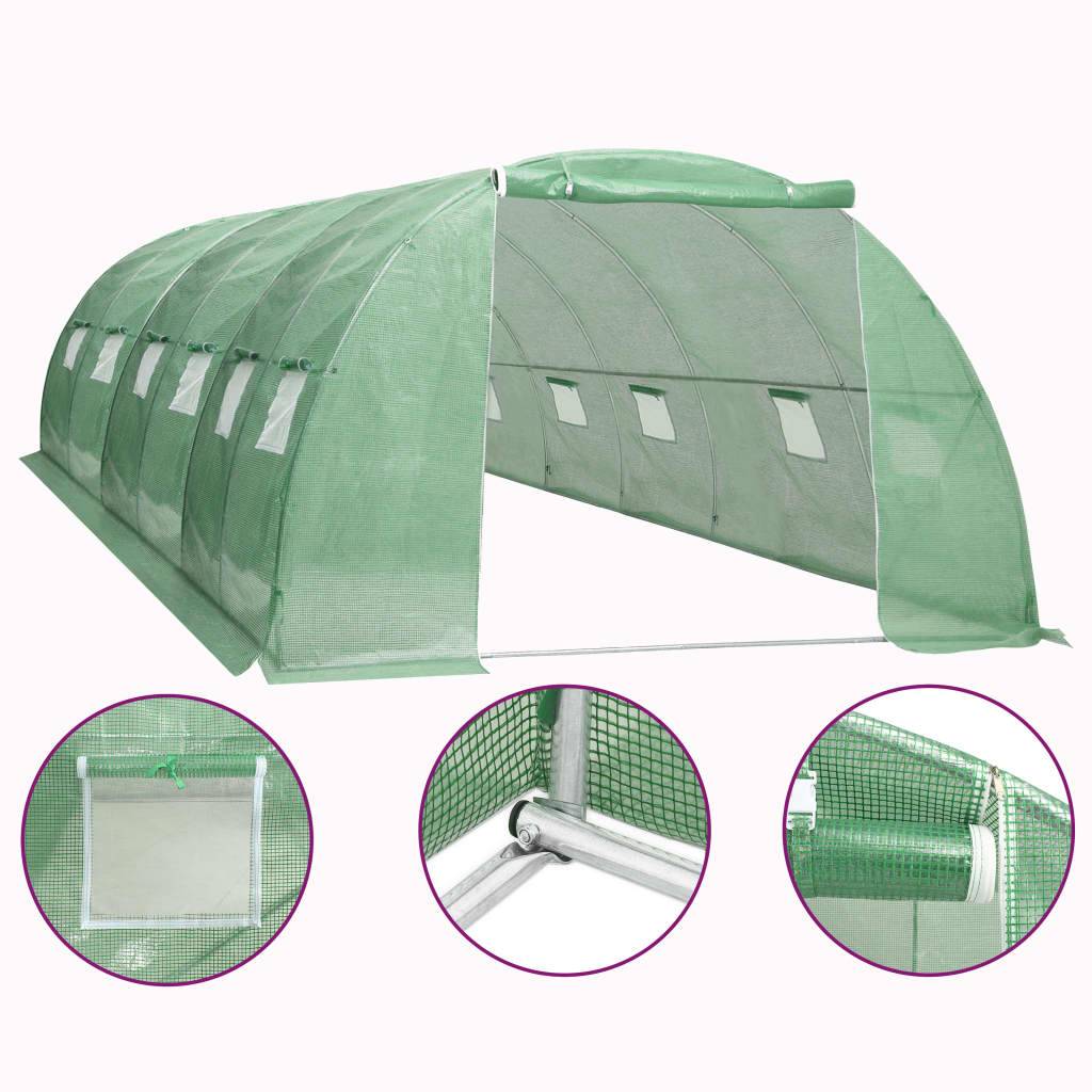 vidaXL Gewächshaus 24 m² 6x4x2 m-0