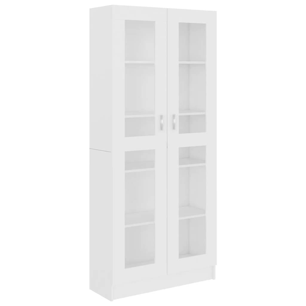 Vitrinenschrank Weiß 82,5x30,5x185,5 cm Spanplatte-0