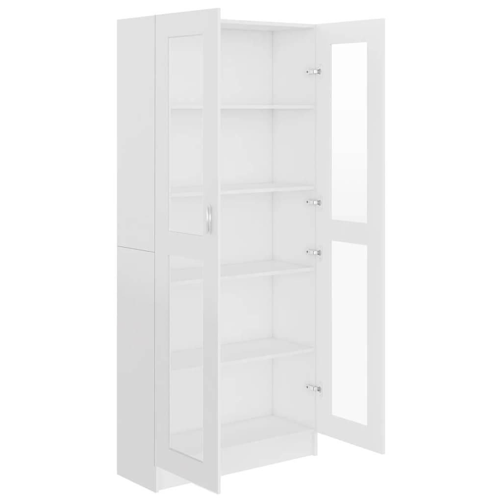 Vitrinenschrank Weiß 82,5x30,5x185,5 cm Spanplatte-4