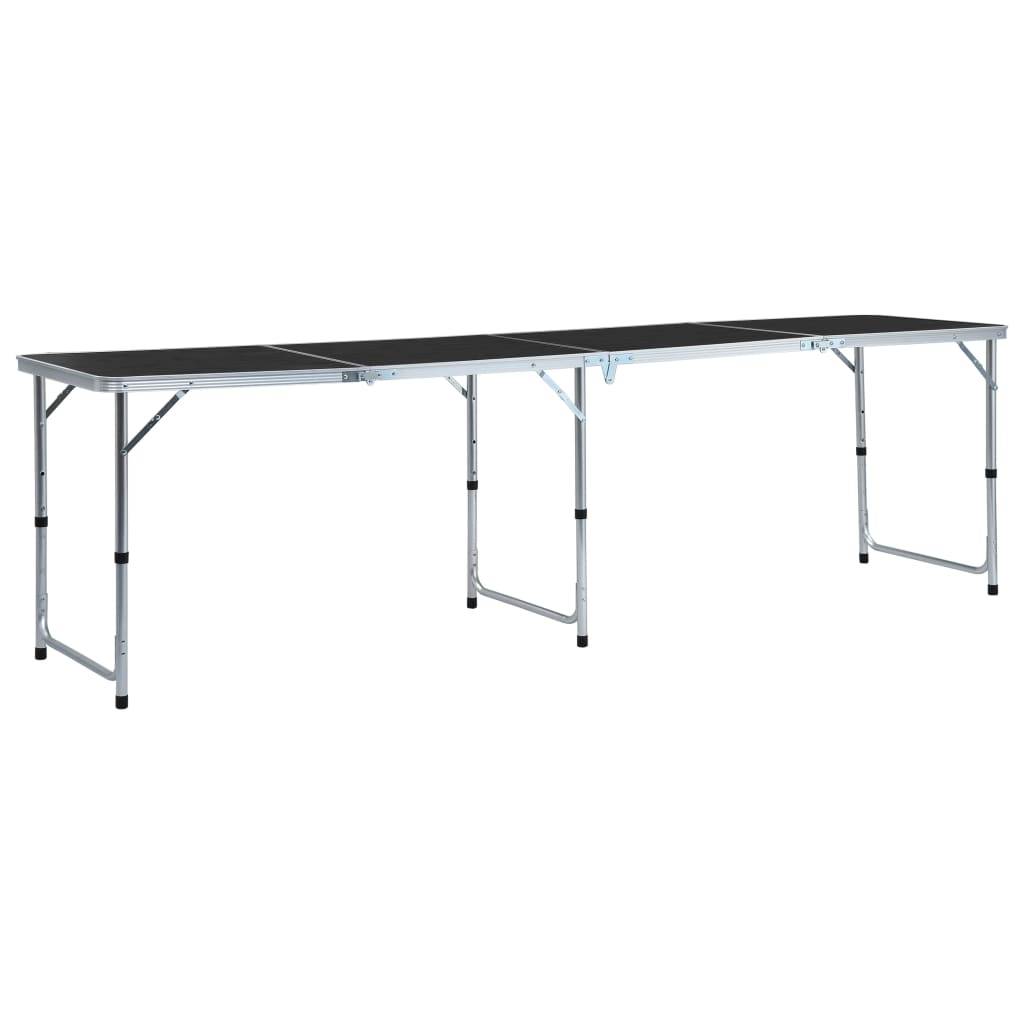vidaXL Klappbarer Campingtisch Grau Aluminium 240 x 60 cm-0
