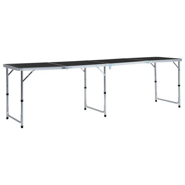 vidaXL Klappbarer Campingtisch Grau Aluminium 240 x 60 cm