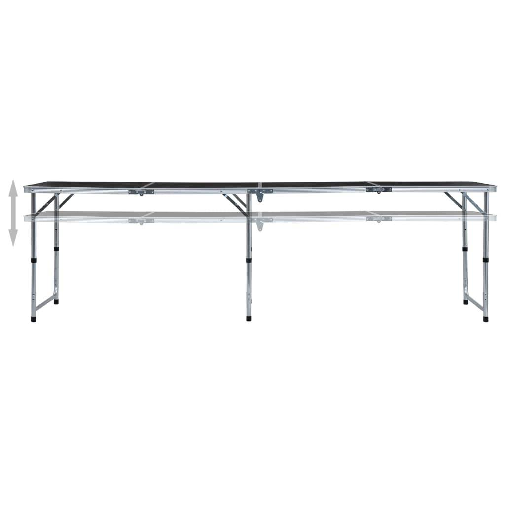 vidaXL Klappbarer Campingtisch Grau Aluminium 240 x 60 cm-1