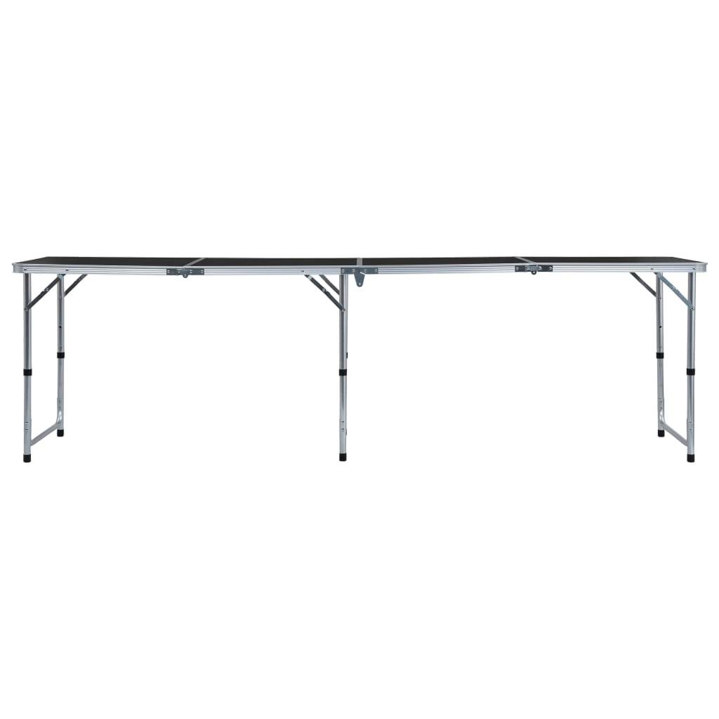 vidaXL Klappbarer Campingtisch Grau Aluminium 240 x 60 cm-2