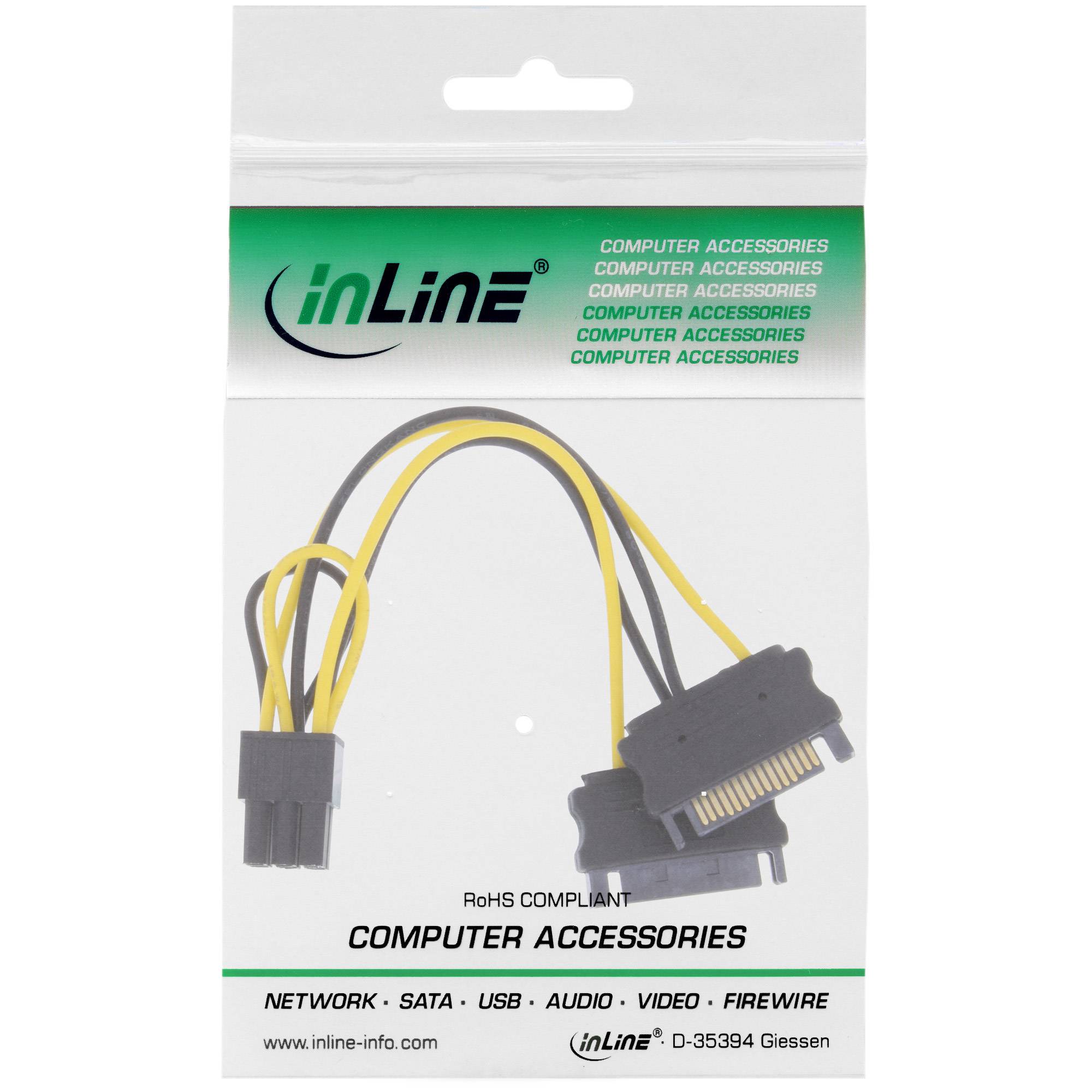 InLine® Stromadapter int., 2x SATA zu 6pol. für PCIe (PCI-Express) Grafikkarten-1