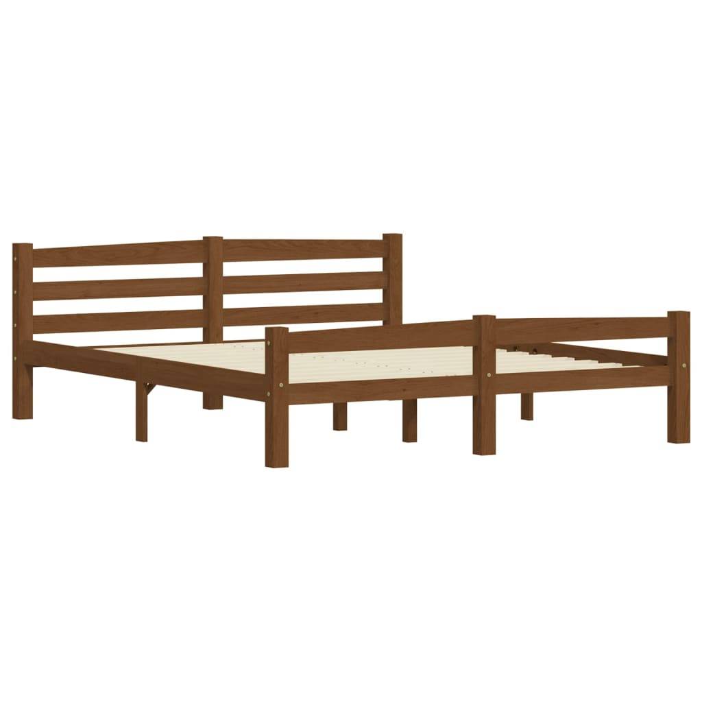 Bettgestell Honigbraun Massivholz Kiefer 160x200 cm-2