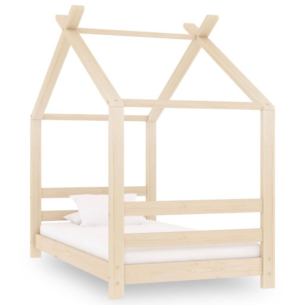 Kinder-Bettgestell Massivholz Kiefer 70x140 cm-0