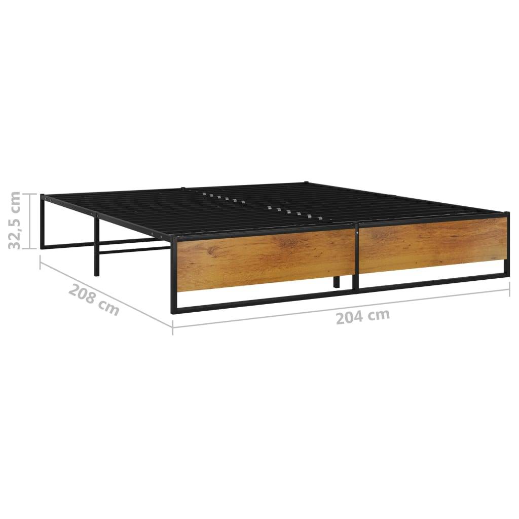 vidaXL Bettgestell Schwarz Metall 200x200 cm-3