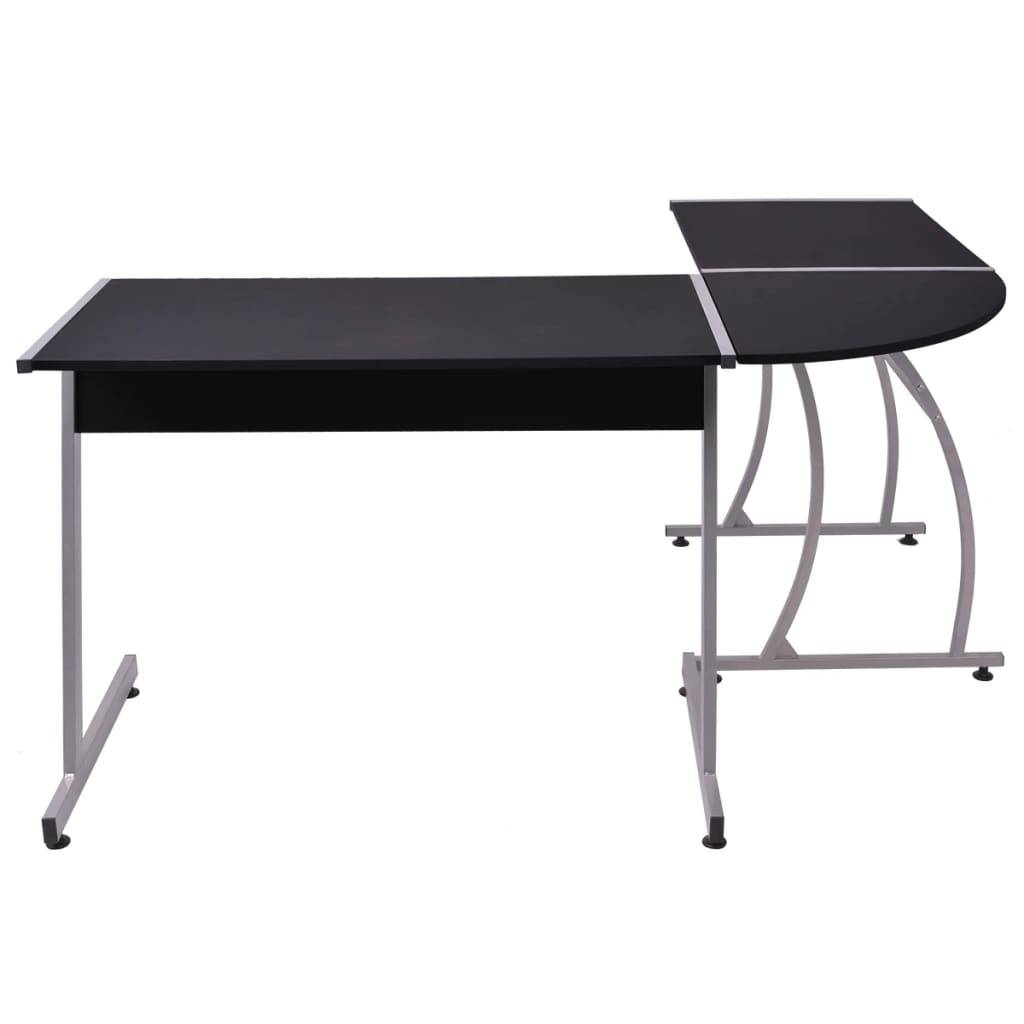 vidaXL Eckschreibtisch L-förmig Schwarz-4