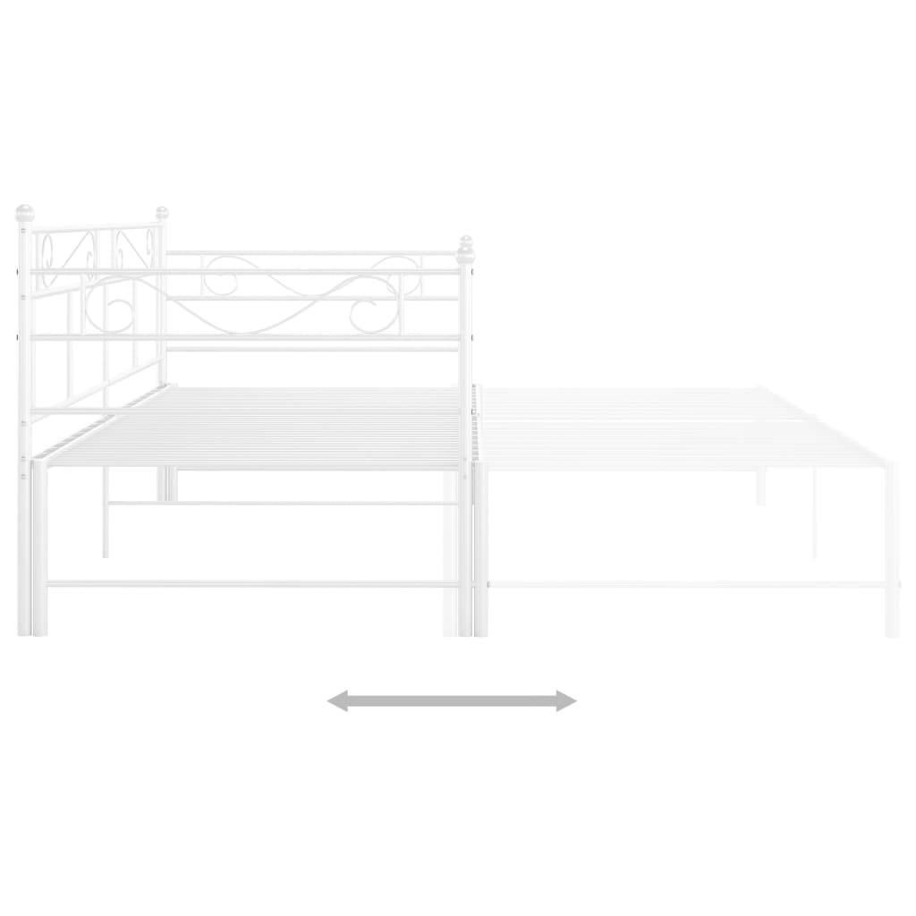 Ausziehsofa Bettgestell Weiß Metall 90x200 cm-4