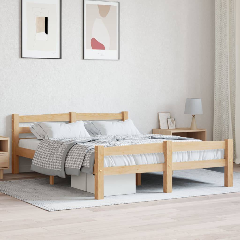 vidaXL Massivholzbett Kiefer 140x200 cm-1