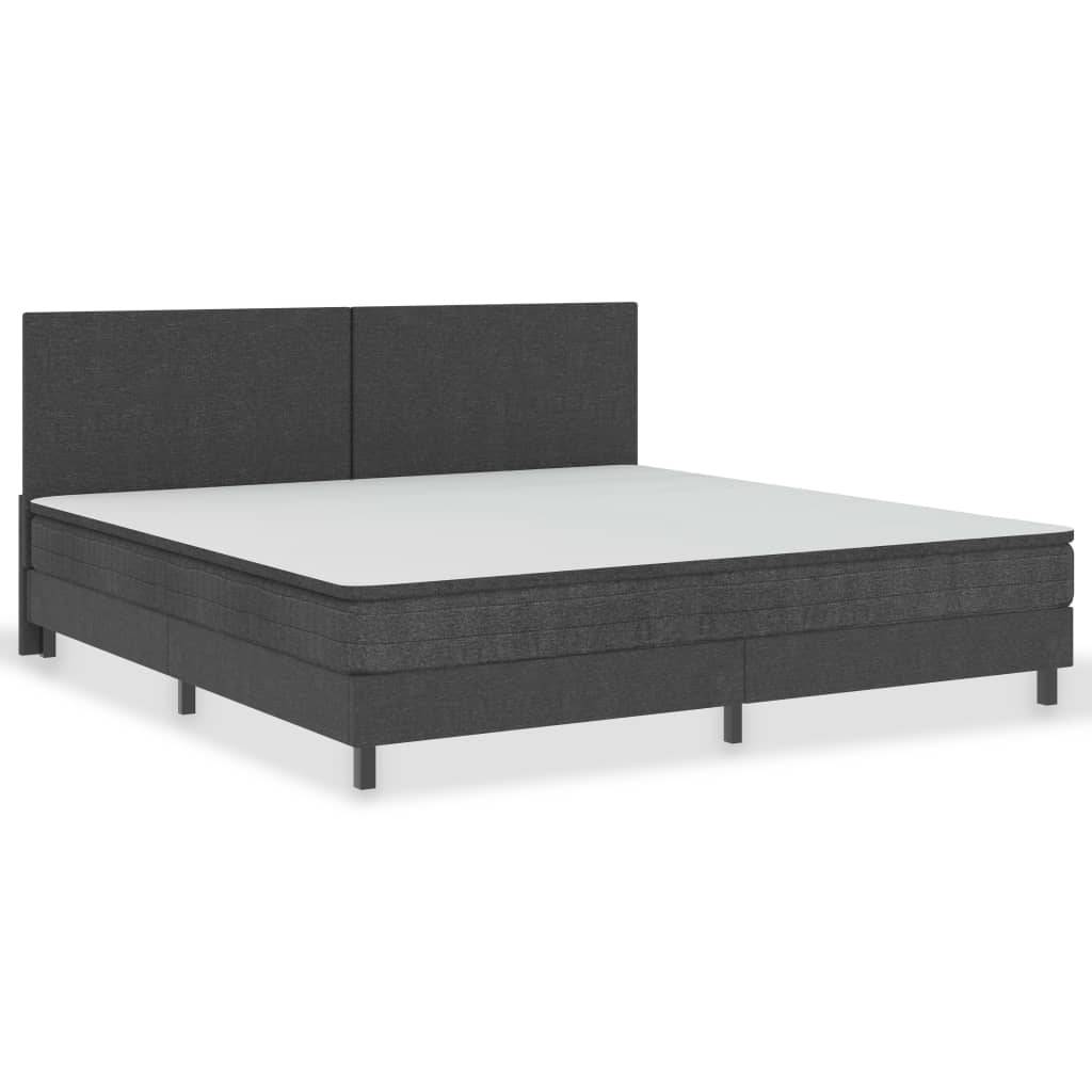 Boxspringbett Dunkelgrau Stoff 200x200 cm-0