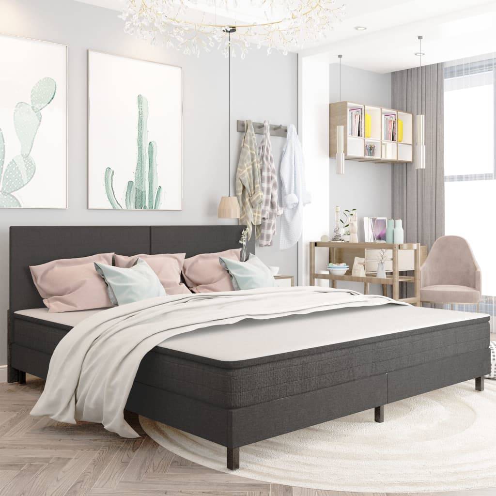 Boxspringbett Dunkelgrau Stoff 200x200 cm-1