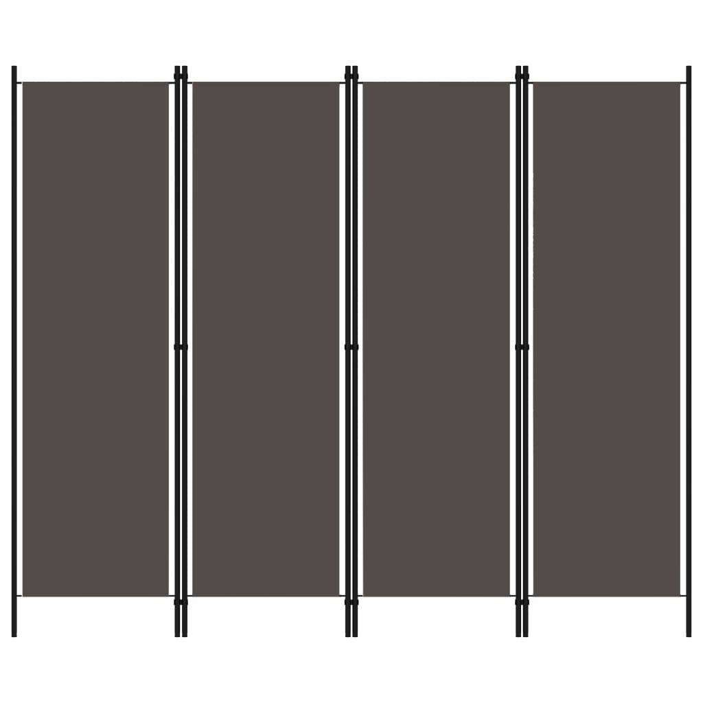 vidaXL 4-tlg. Raumteiler Anthrazit 200x180 cm-0