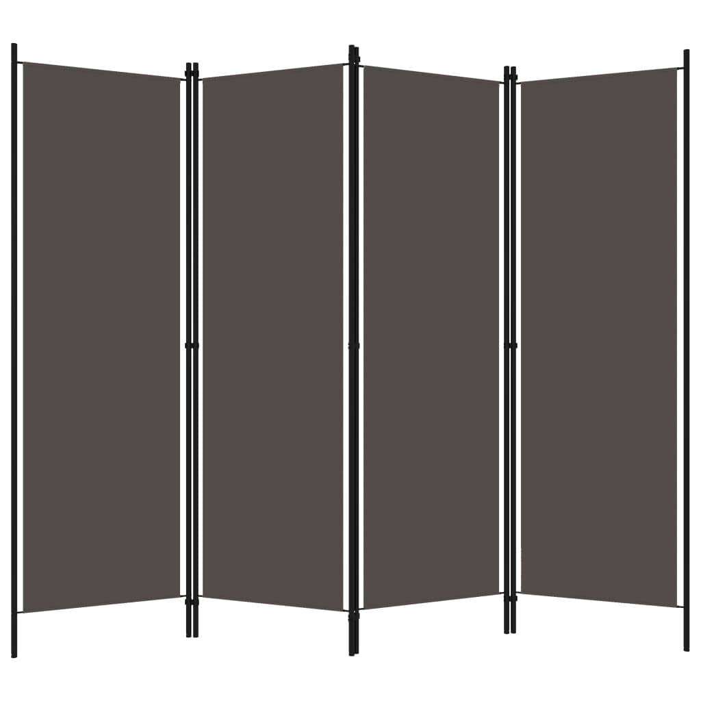 vidaXL 4-tlg. Raumteiler Anthrazit 200x180 cm-1