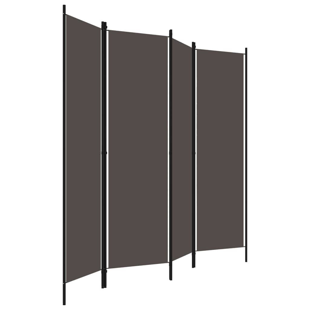 vidaXL 4-tlg. Raumteiler Anthrazit 200x180 cm-2
