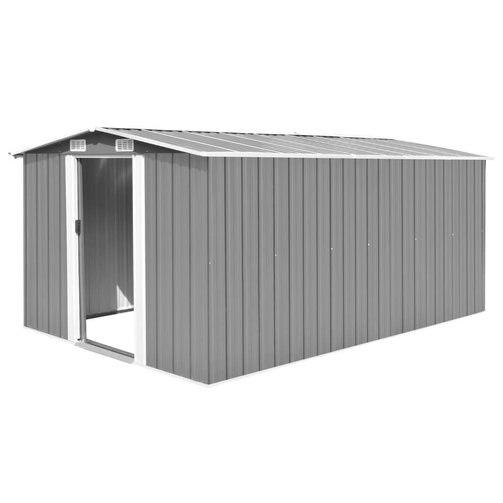 Geräteschuppen 257x398x181 cm Metall Grau-0