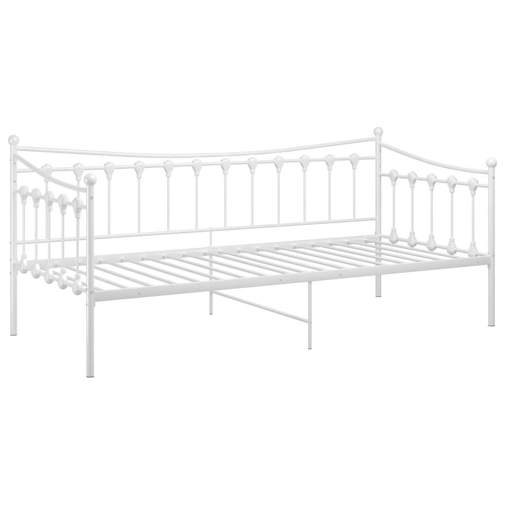 Schlafsofa Bettgestell Weiß Metall 90x200 cm-4