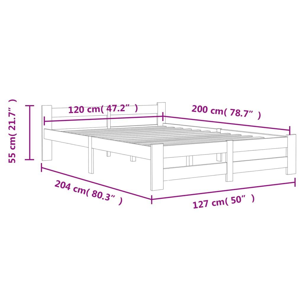 Bettgestell Massivholz Kiefer 120x200 cm-3