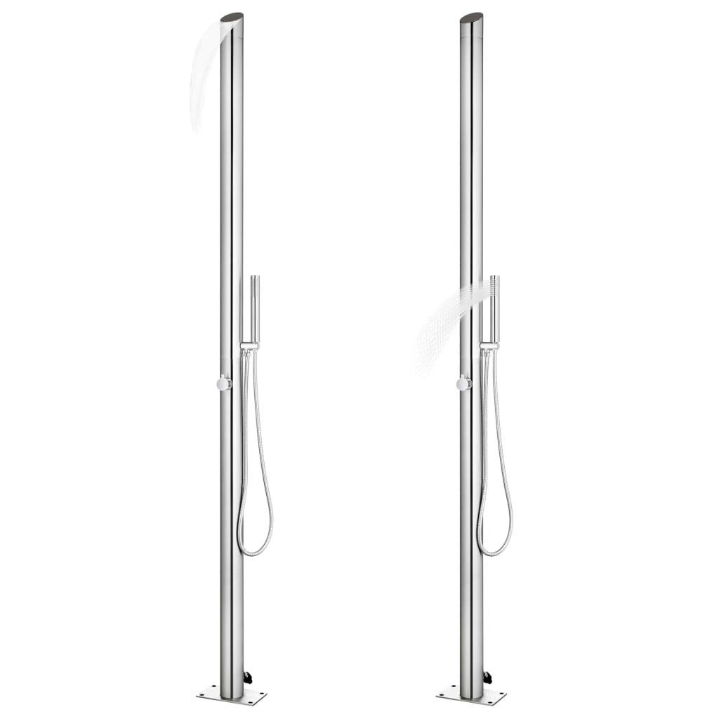 vidaXL Gartendusche 220 cm Edelstahl-4