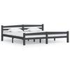 Bettgestell Dunkelgrau Massivholz Kiefer 200x200 cm