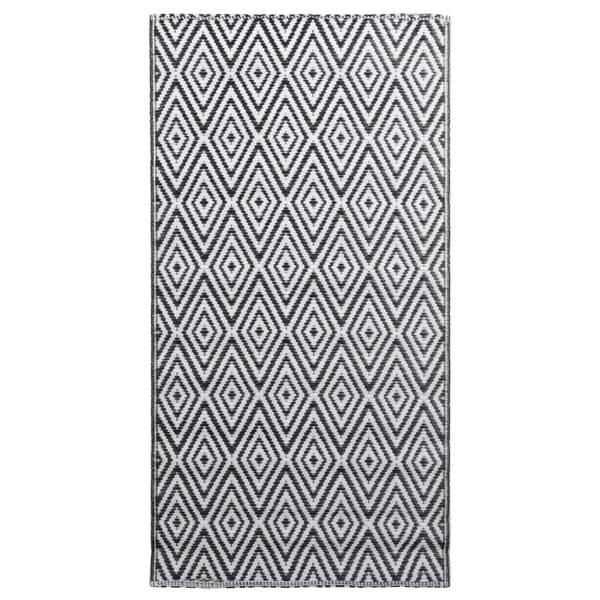 vidaXL Outdoor-Teppich ARAKIL Weiß und Schwarz 190x290 cm PP