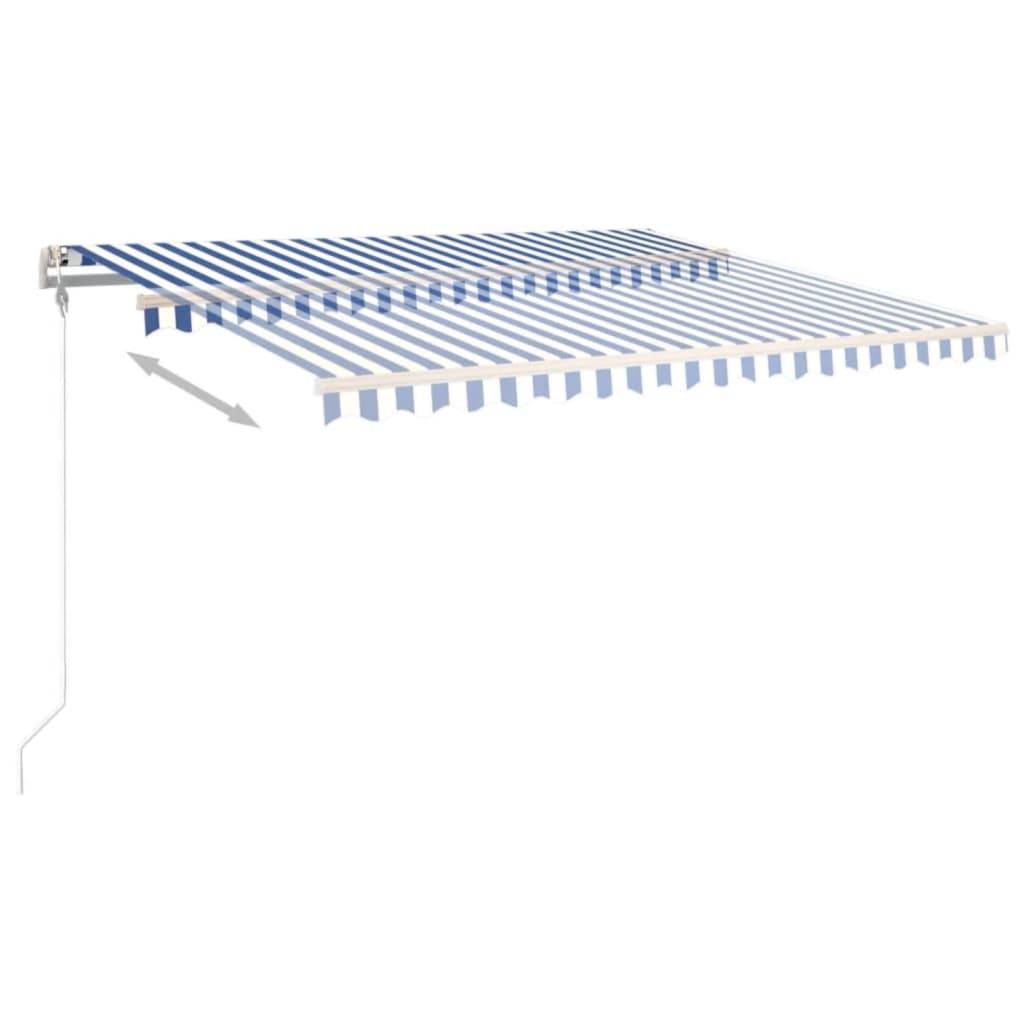 vidaXL Markise Automatisch Einziehbar 400x350 cm Blau und Weiß-4