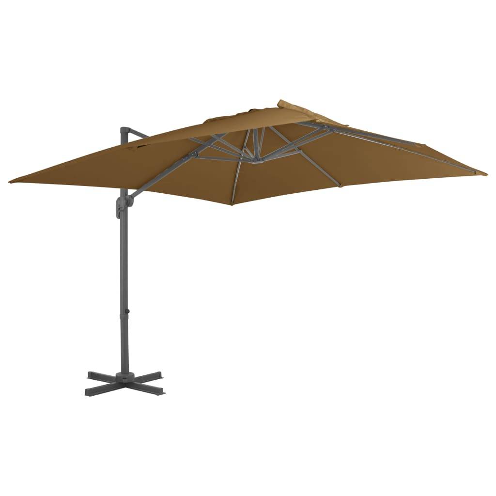 Ampelschirm mit Aluminium-Mast Taupe 300 x 300 cm-0