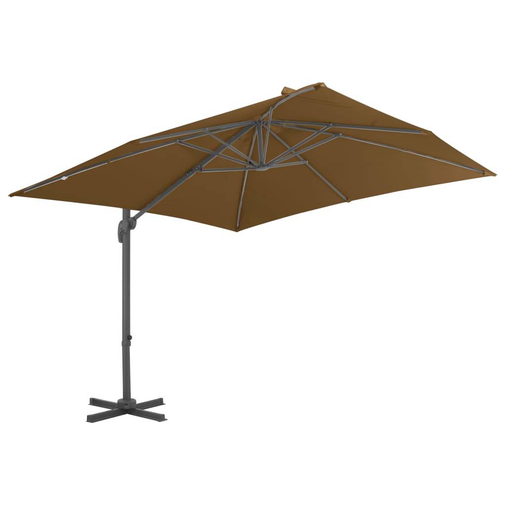 Ampelschirm mit Aluminium-Mast Taupe 300 x 300 cm-1