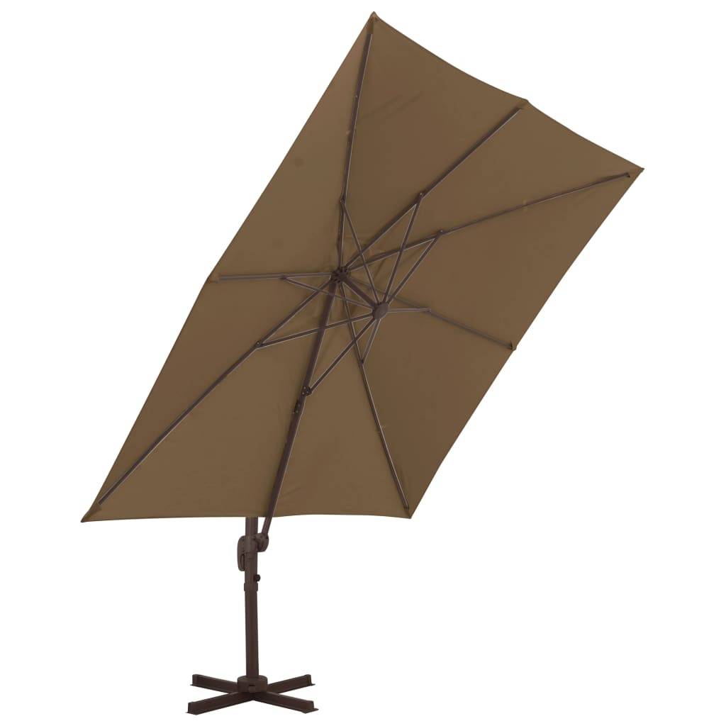 Ampelschirm mit Aluminium-Mast Taupe 300 x 300 cm-2