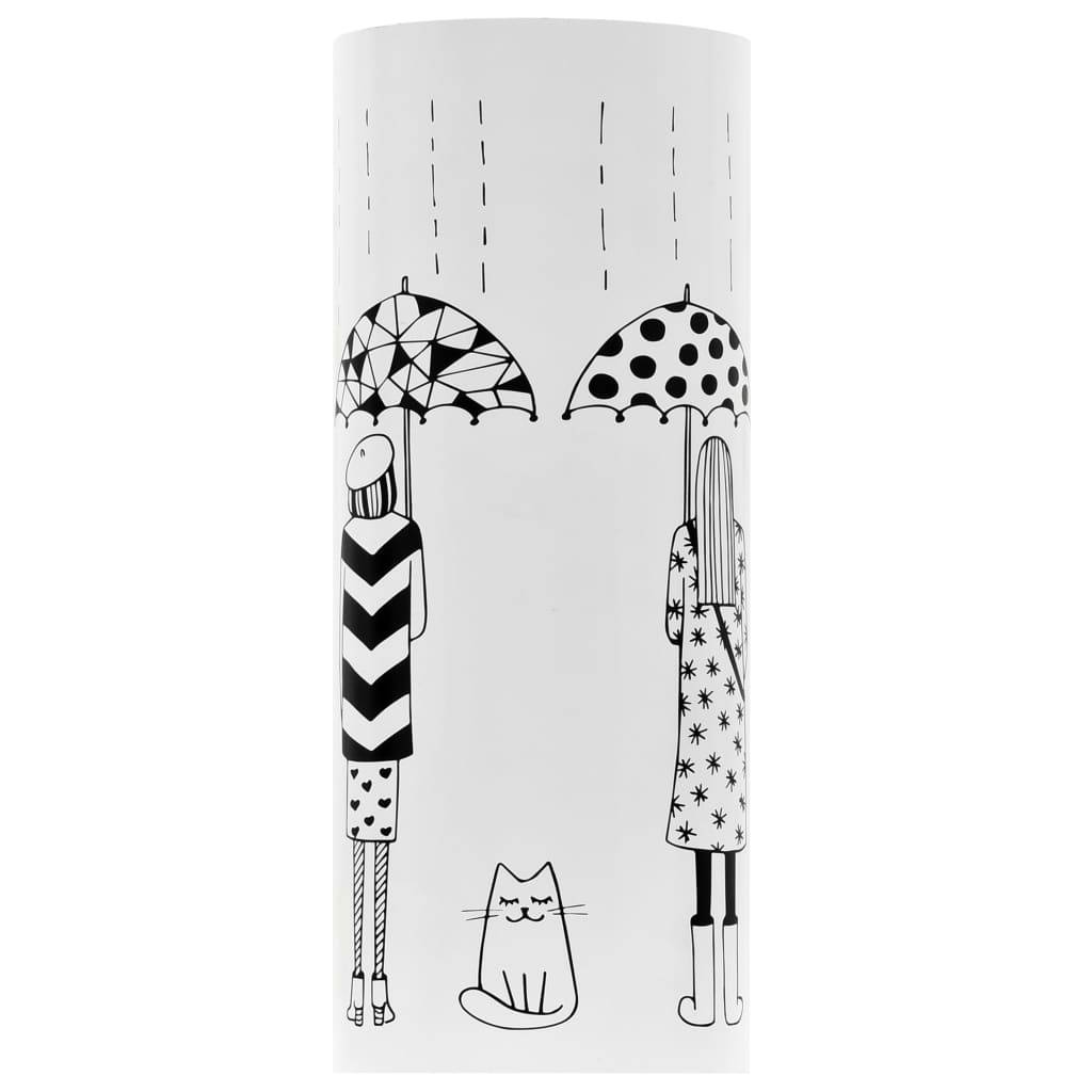 vidaXL Regenschirmständer Frauen-Design Stahl Weiß-2