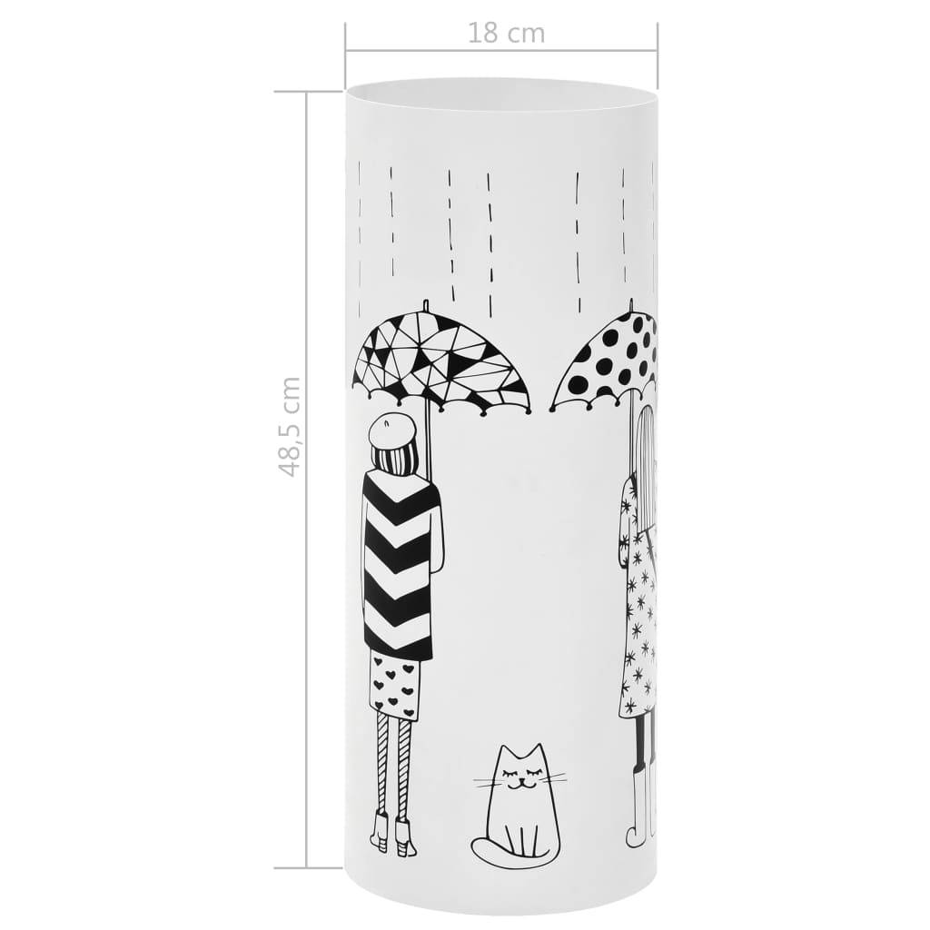 vidaXL Regenschirmständer Frauen-Design Stahl Weiß-4