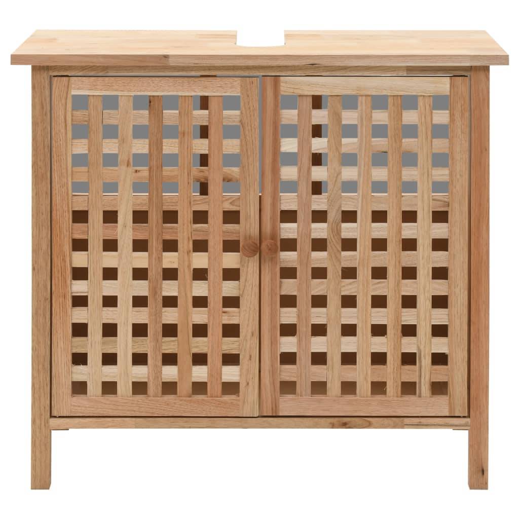 vidaXL Waschbeckenunterschrank Massivholz Walnuss 66x29x61 cm-3