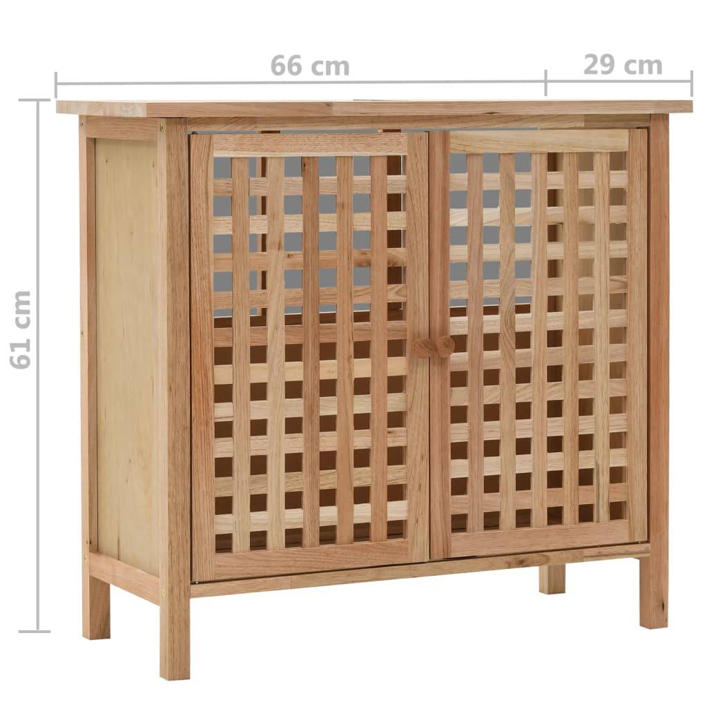 vidaXL Waschbeckenunterschrank Massivholz Walnuss 66x29x61 cm-4