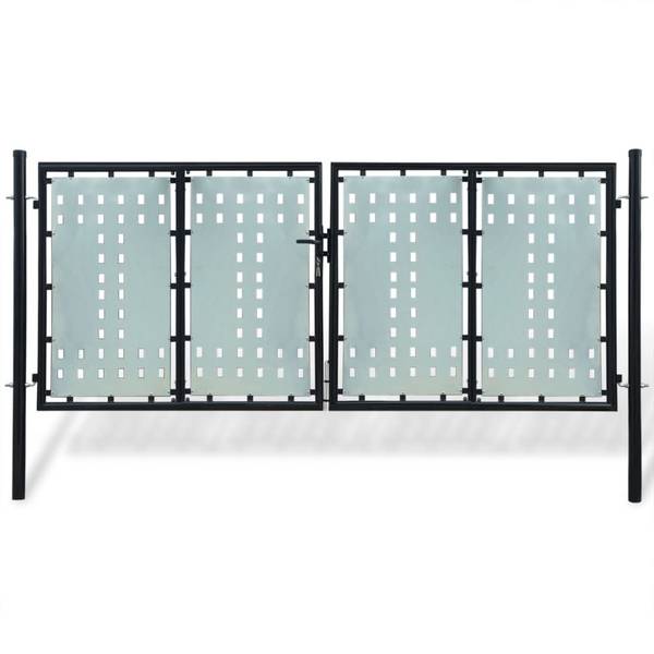 vidaXL Schwarzes Einzeltor für Zäune 300 x 125 cm