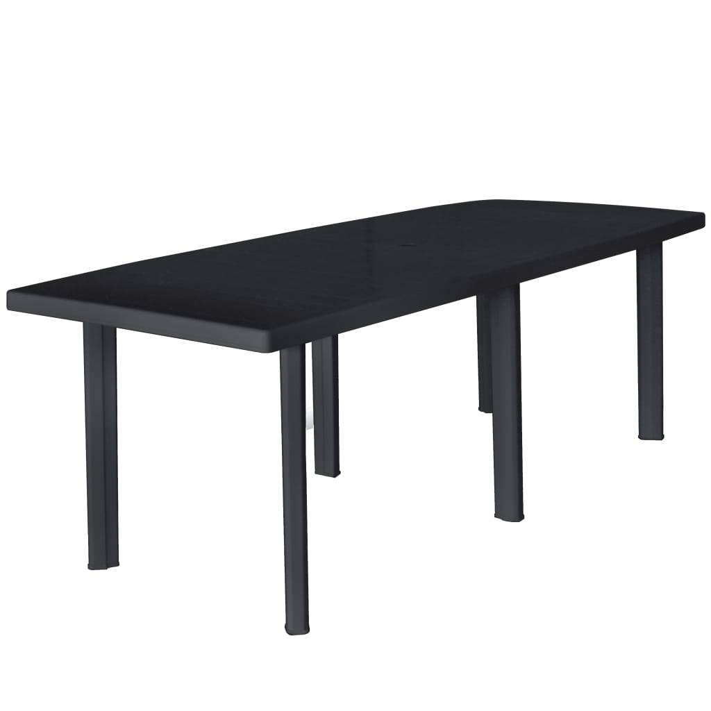 vidaXL Gartentisch Anthrazit 216x90x72 cm Kunststoff-0