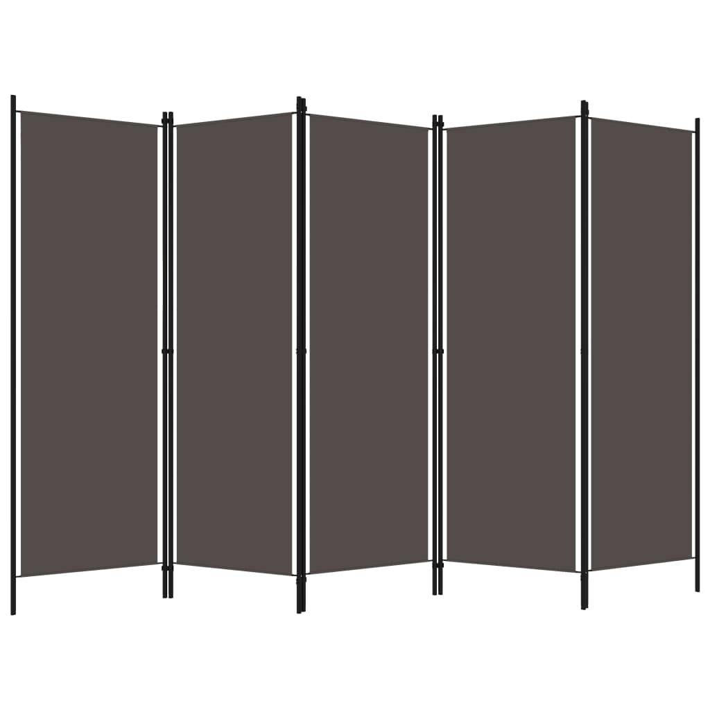 5-tlg. Raumteiler Anthrazit 250x180 cm-1