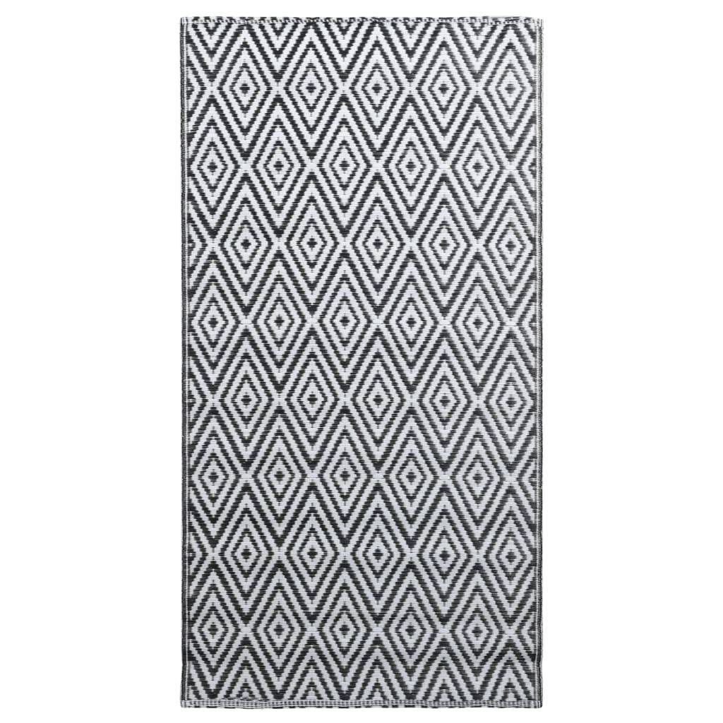 vidaXL Outdoor-Teppich ARAKIL Weiß und Schwarz 160x230 cm PP-0