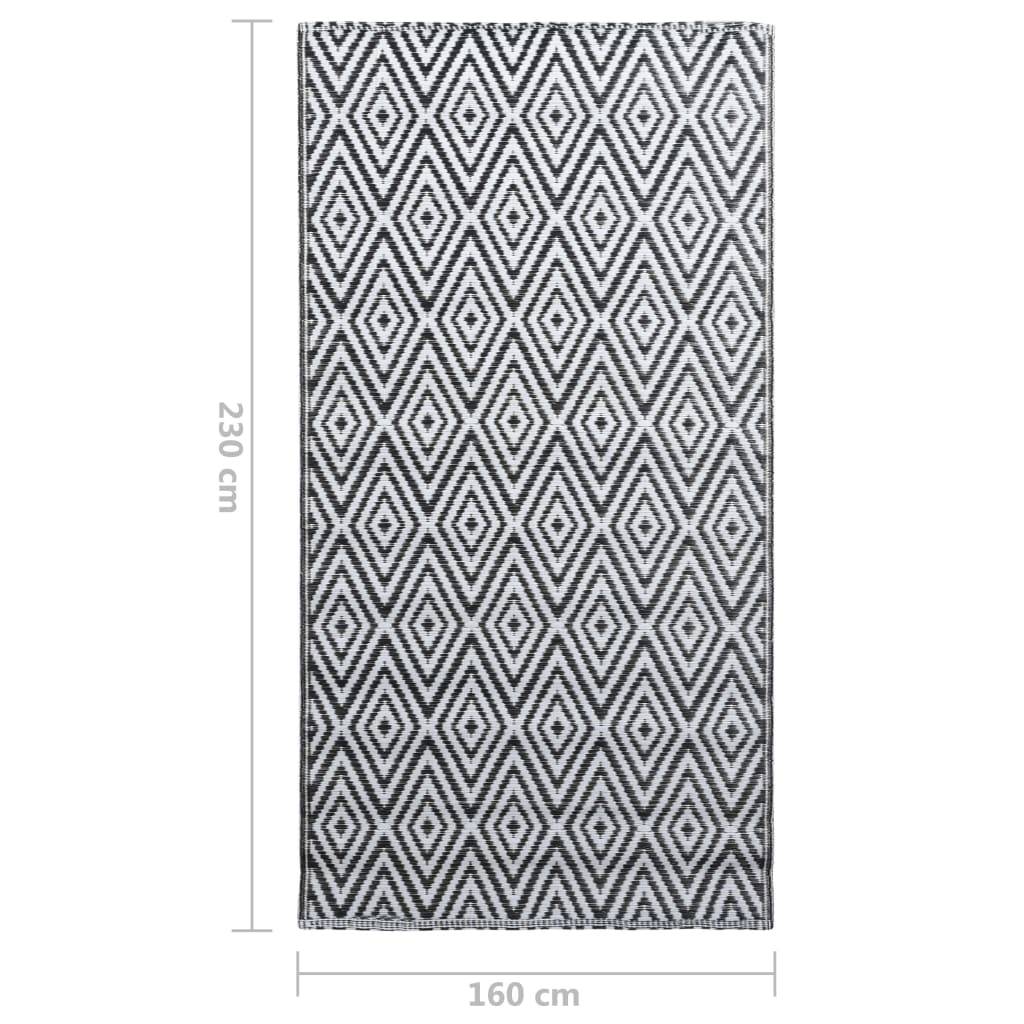 vidaXL Outdoor-Teppich ARAKIL Weiß und Schwarz 160x230 cm PP-3