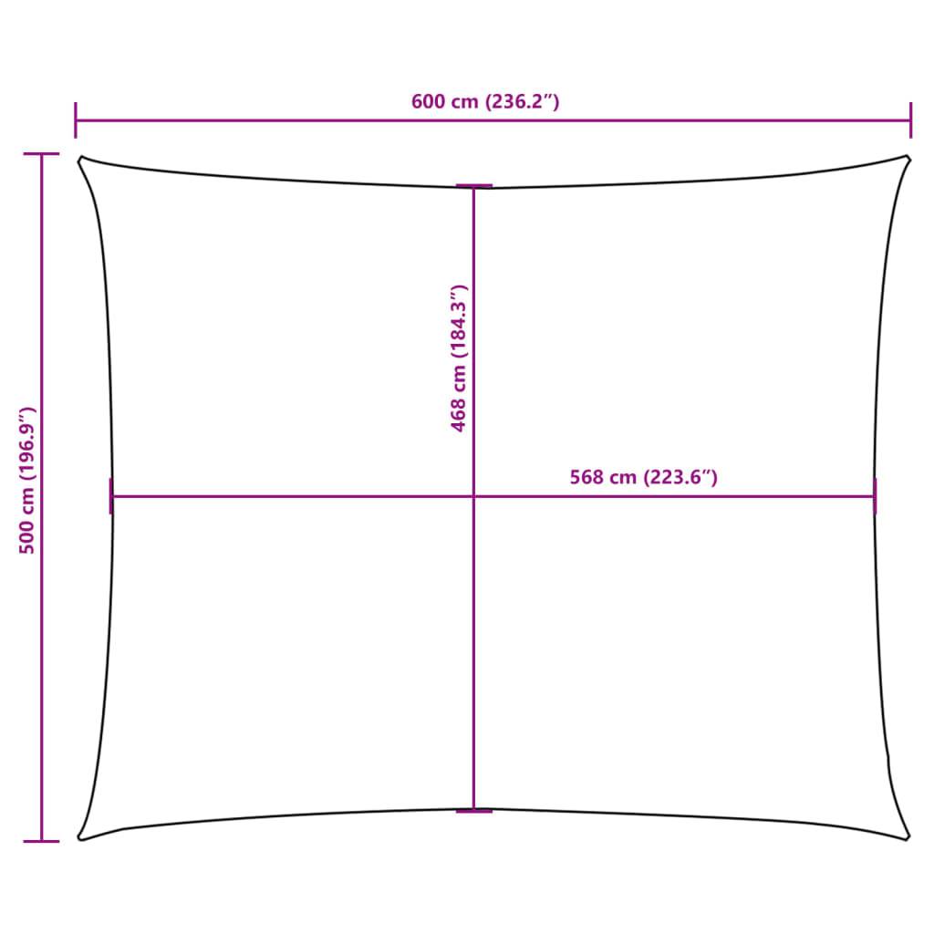 vidaXL Sonnensegel Oxford-Gewebe Rechteckig 5x6 m Anthrazit-4