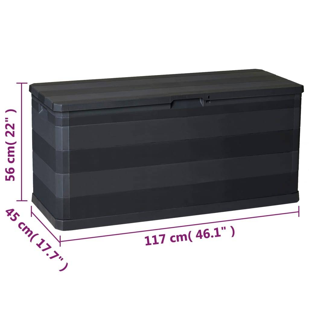 vidaXL Gartenbox Schwarz 117×45×56 cm-4
