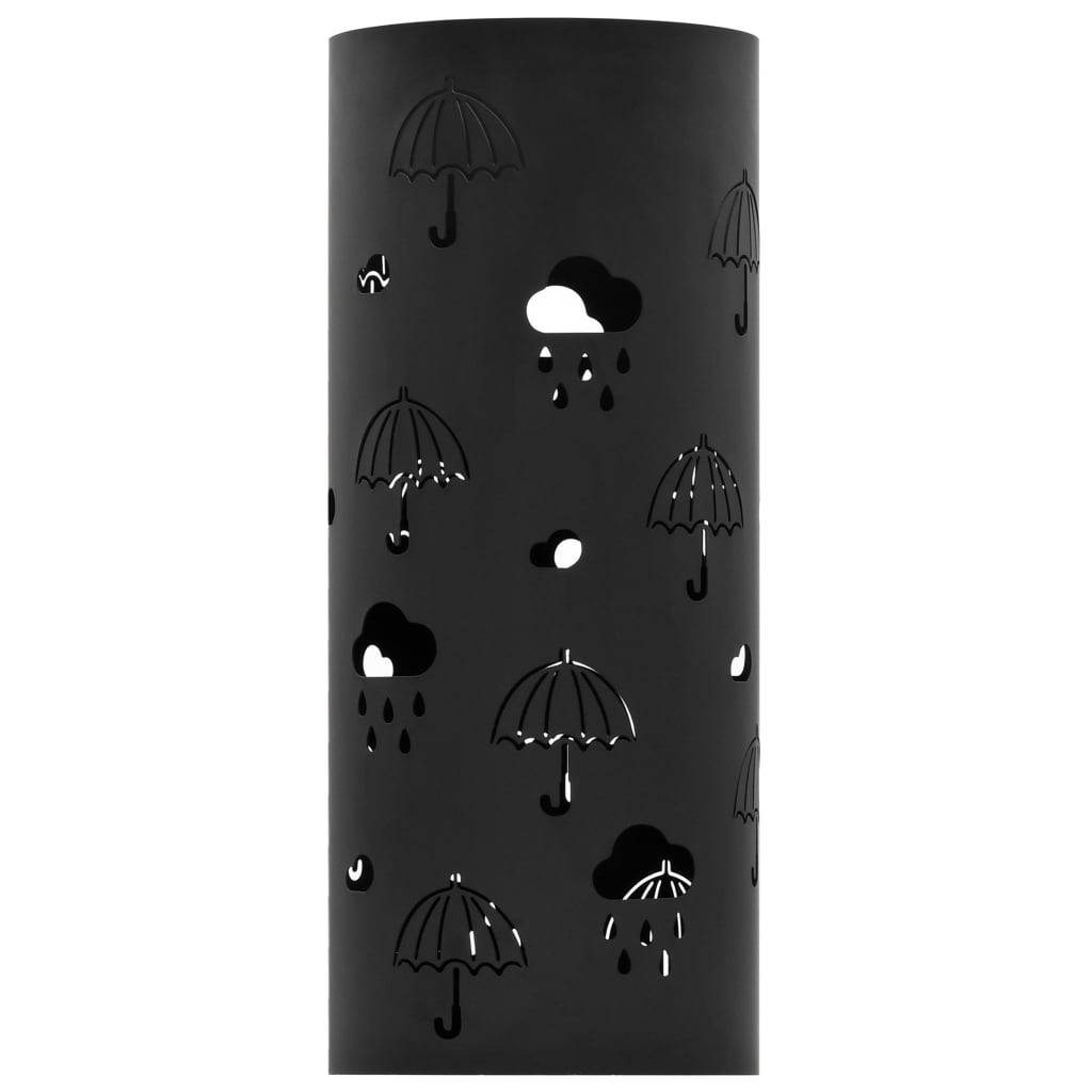 Regenschirmständer Regenschirm-Motiv Stahl Schwarz-2