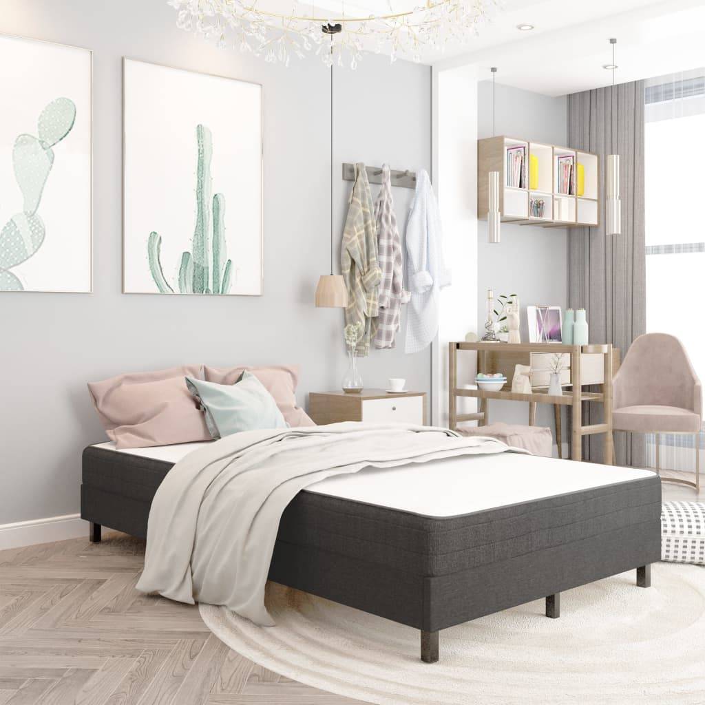 Boxspringbett Dunkelgrau Stoff 120x200 cm-1