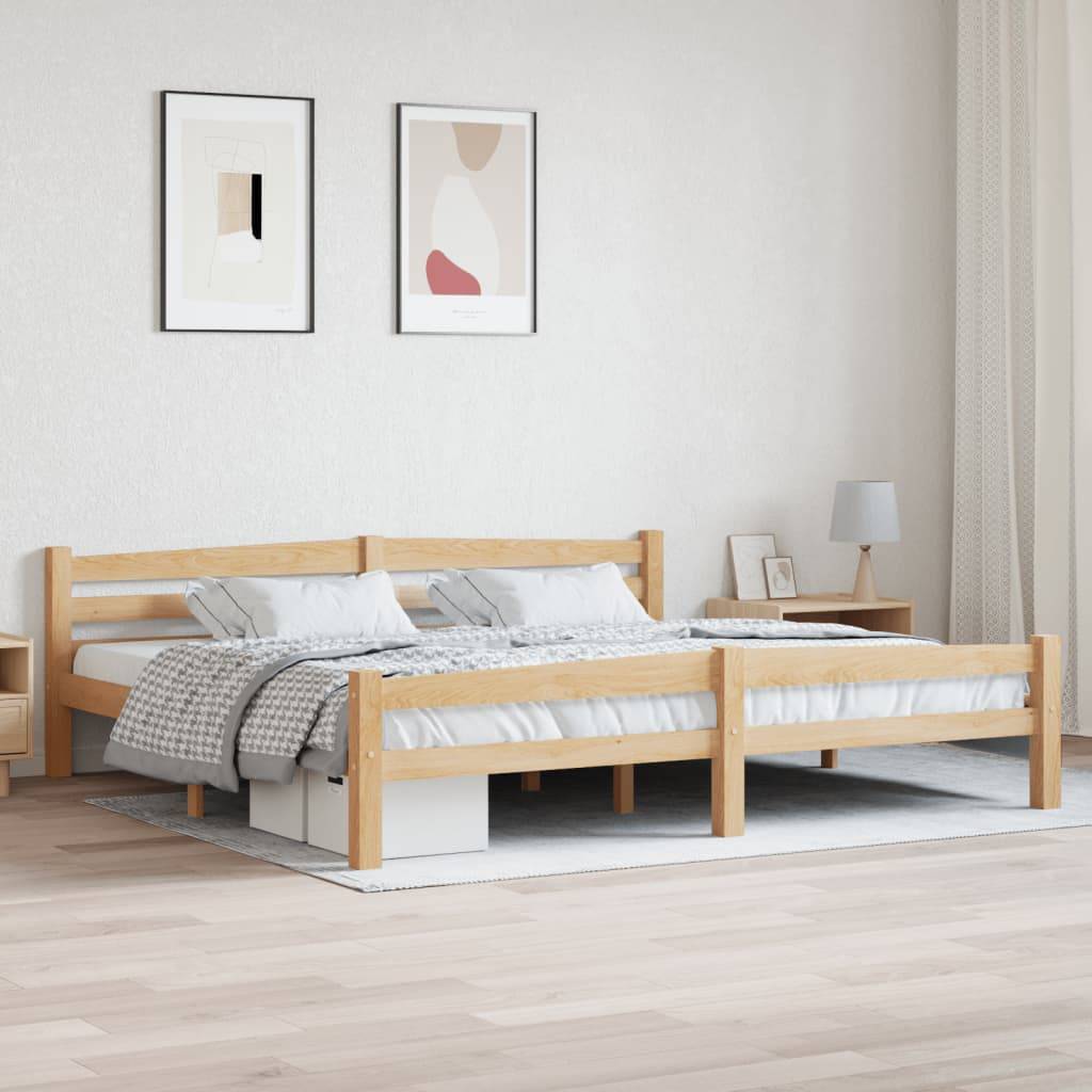 Bettgestell Massivholz Kiefer 200x200 cm-1
