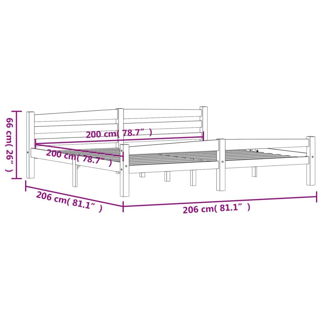Bettgestell Massivholz Kiefer 200x200 cm-3