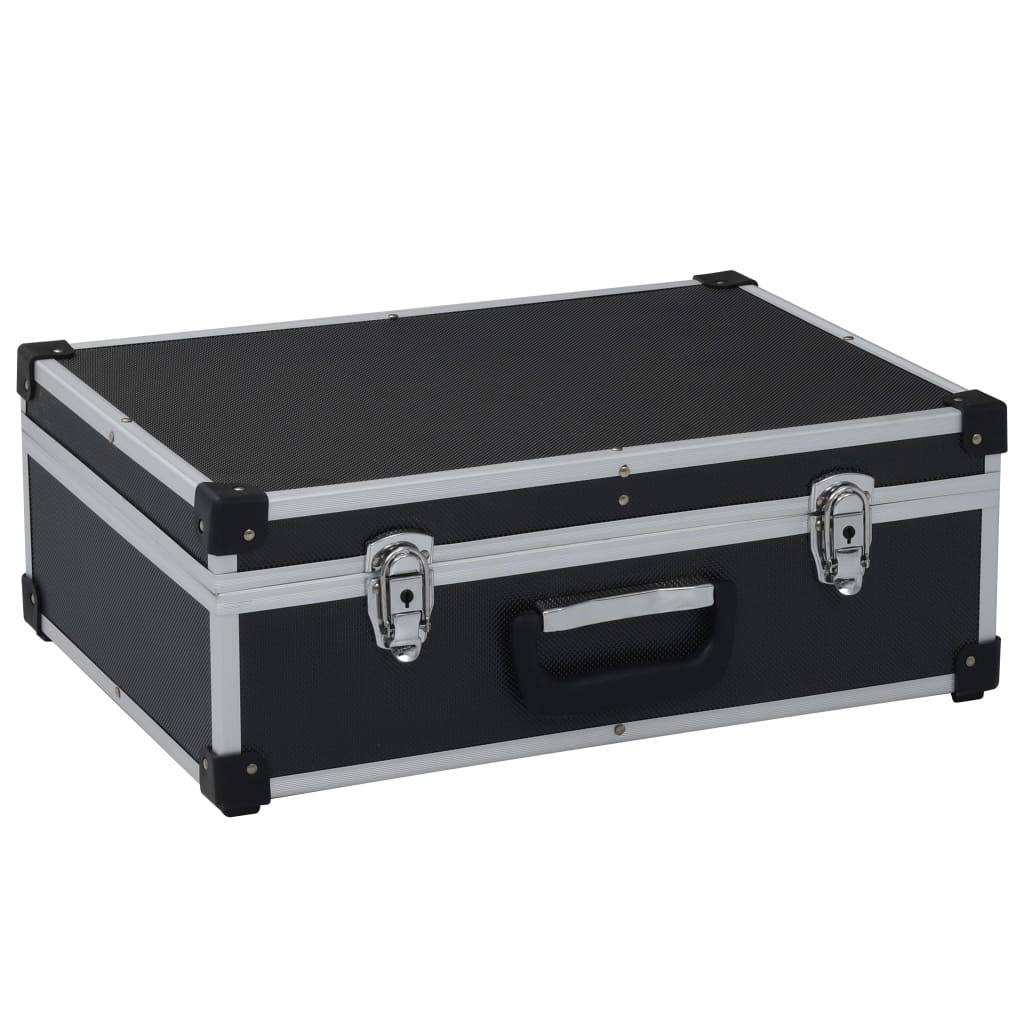 Werkzeugkoffer 46 x 33 x 16 cm Schwarz Aluminium-0