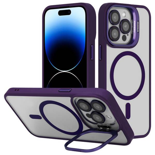 Cadorabo Hülle für Apple iPhone 13 PRO MAX in Violett kompatibel mit MagSafe Standfunktion inkl. Kameralinsen Schutz